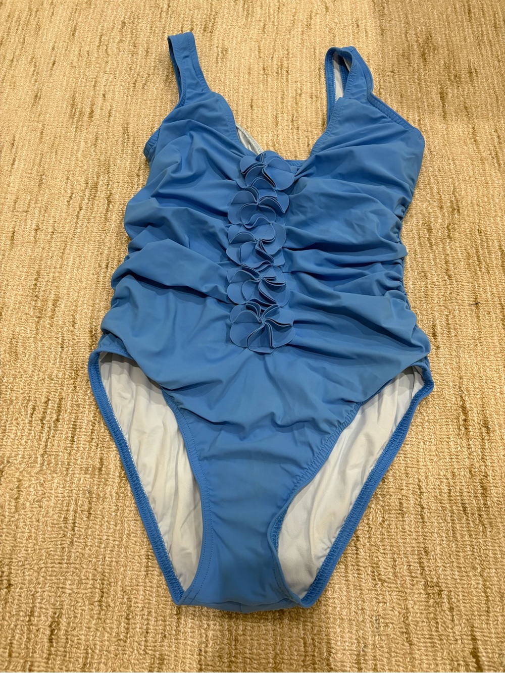 Karla Collette Blue Ruffle-Front One-Piece Swimsuit